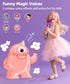 Qnxoat r 2-12 1) Bluetooth Karaoke Microphone Toy for Kids - Mini Portable Speaker with LED Lights, Wireless Pairing