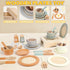 Set, 27 3 4 5 6 Wooden Play Dishes and Plates for Kids Kitchen PCS Wooden Play Kitchen Accessories, Kitchen Toy