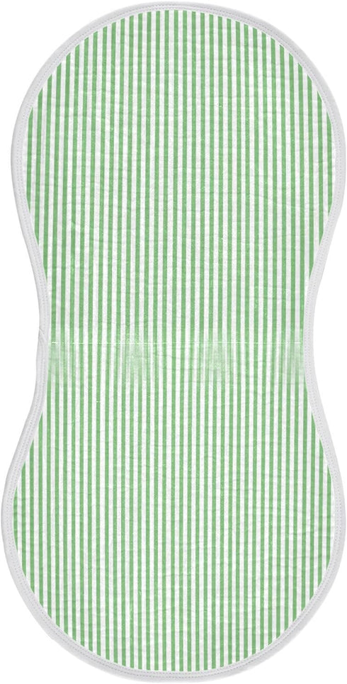 WELLDAY Muslin Baby Burp Cloths, Green White Stripes Cotton Soft Burp Cloths for