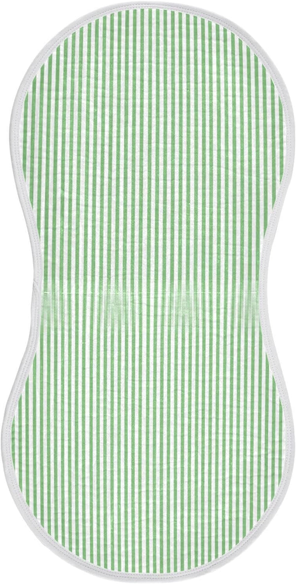 WELLDAY Muslin Baby Burp Cloths, Green White Stripes Cotton Soft Burp Cloths for