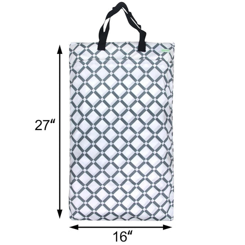 Grey Rhombus Reusable Hanging Wet Dry Diaper Bag