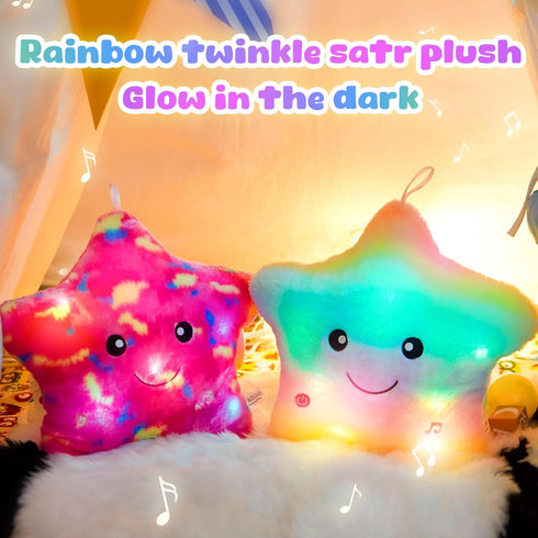 13 BSTAOFY Rainbow Creative LED Musical Glow Twinkle Star Lullaby Light up Stuffed Animal Toys Soothe Kids Emotions