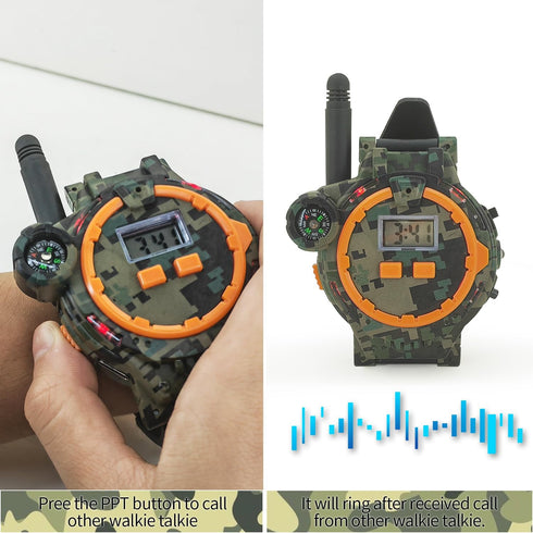 Rechargeable Walkie Talkies for Kids with Flashlight, Outdoor Game Interphone Gifts for Boys and Girls (4 Pack)
