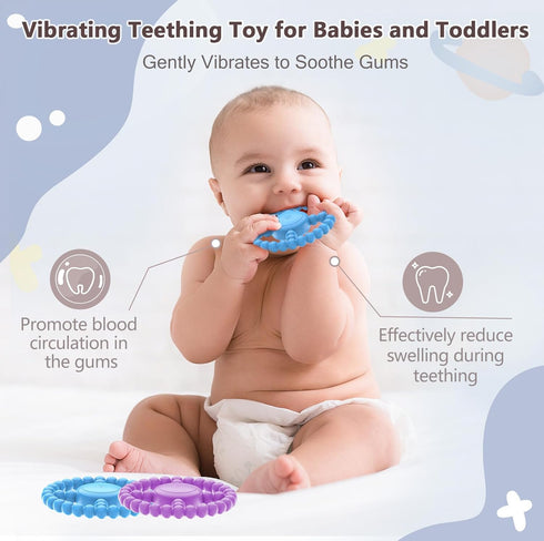BIKCANP Babies6-12 8-18 Essential,1-2 Vibrating Sensory Chew Toy, Teether Teething Toys for Months, Sensory Toys