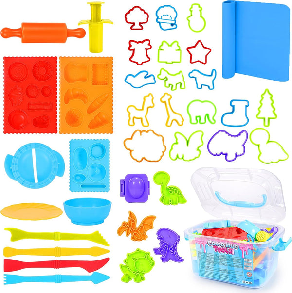 Toyze Playdough Tool Set for 3-8 Year Olds | 30-Piece Playdough Accessory