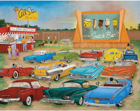 Bits and Pieces - 300 Piece Jigsaw Puzzle for Adults - Drive Inn Classic Americana by Artist Kay Lamb Shannon