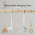 5 Comfy Cubs Wooden Baby Play Gym - Natural Finish Pinewood Baby Activity Gym with Sensory Hanging Toys - Easy No-Tool