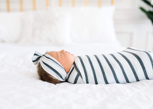 Copper Pearl Large Premium Knit Baby Swaddle - City Design