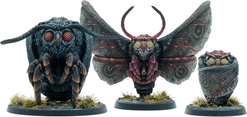 Modiphius Entertainment: Fallout Miniatures - Cult of The Mothman: Mothman Eclipse - 3 Unpainted Figures
