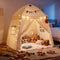 Large Kids Play Tent Indoor with Padded Mat Lights - 59x39x59in Teepee
