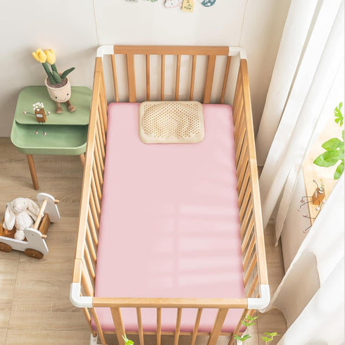 Ersmak 2 Pack 28 52 9 Satin Crib Sheets for Baby, Silky Comfy Breathable Crib Sheets for Standard Crib and Toddler