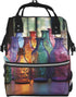 FZQVSLCM Diaper Bag Backpack for Women Large Capacity Nappy Bag Mummy Backpacks Colorful