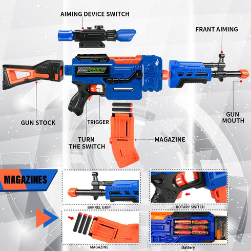 Bigpower Electric Kids Toy Sniper Rifle with Scope - Tactical Vest Kit, 4 in 1 Automatic Sniper Rifle Toy Guns for Boys