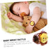 Toyvian 1pc Baby Lion Wrist Rattle Plush Puzzle, Musical Toy Bell, Snap Bracelet, Xmas New Year Jingle Bell Toy