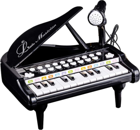 Love&Mini Toddler Piano - 24 Keys Black Baby Piano Toys with Microphone,