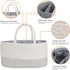 Luxury Little Diaper Caddy Organizer, Extra Large Cotton Rope Nursery Basket for Baby Diaper Storage, Portable Car