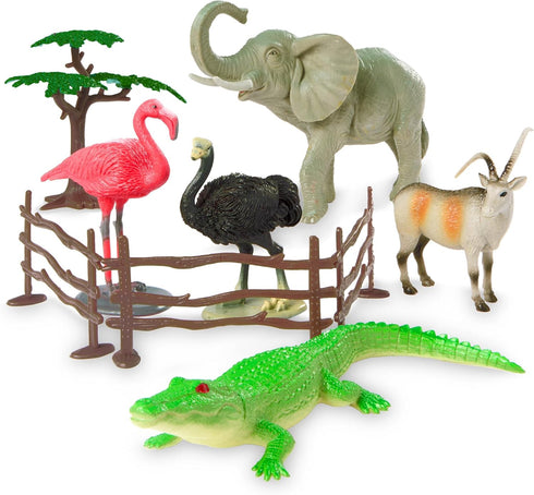 Terra by Battat – 60 Pcs Jungle World Animal Playset, Educational Toys for 3+ Year Old Kids, Realistic Animal Figurines