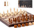 Chess Set 15'' Chess Board Wooden Magnetic Folding Chess Board Set for