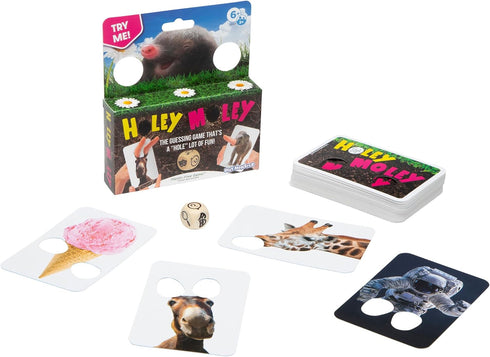 Holey Moley - Card Guessing Game - Who Am I? - Kids & Family Friendly - for 2 or More Players, for Kids Ages 6 and Up