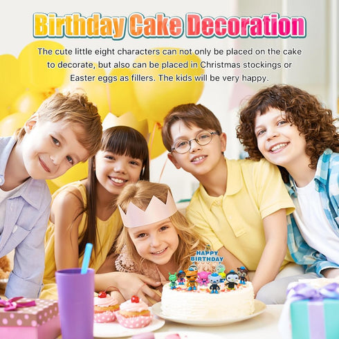CHANECALL Action Figures Toy, 8 Pcs Cake Topper Figures Decorations, Mini Animals Playset for Kids Birthday Party