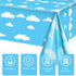 Tatuo Blue Sky White Clouds Birthday Party Supplies - Cartoon Tablecloth and Banner for Baby Kids Shower, 54 x 108 Inch