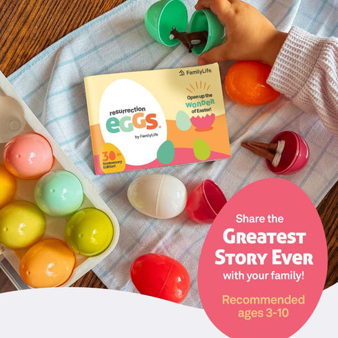 30th 12-Piece Set FAMILYLIFE Resurrection Eggs Anniversary Edition with Booklet & Religious Figurines that Tell the
