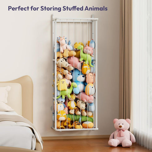3-Tier) SWTYMIKI Hanging Stuffed Animal Storage - Over Door Large Plush Toy Organizer, Wall Mounted or Corner Stuffie