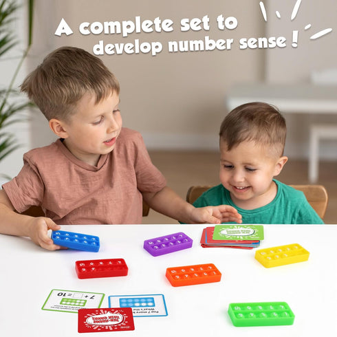 Ten-Frame Math Manipulative for Elementary, Counting Number Math Games, Montessori Educational Toy for Kindergarten
