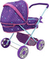 509 Crew Mermaid Doll Pram - Kids Pretend Play with Retractable Canopy, Shopping Basket & Removable Carry Cot