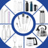 5 Pack Set MR.SIGA Bottle Brush Cleaning with Storage Holder, Cleaning Brushes for Long Narrow Neck Bottles, Water
