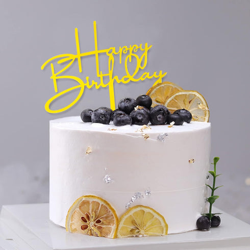 10 PCS Gold Acrylic Happy Birthday Cake Topper, Cupcake Topper Birthday Supplies Decorations