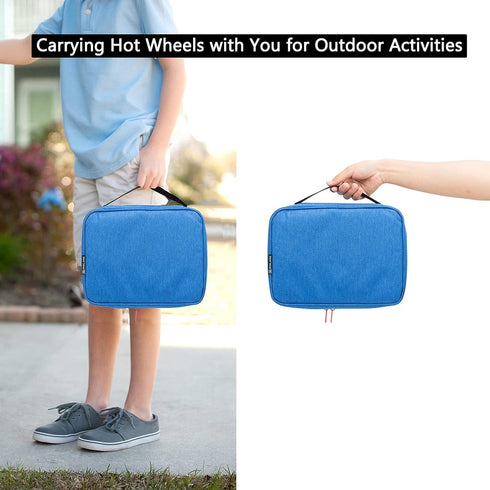 KISLANE 24 Toy Cars Storage Case, Compatible with 24 Toy Cars, Matchbox Cars, Mini Toys, Bag Only