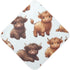 WELLDAY 30x30 Inch Highland Cows Hooded Baby Bath Towels, Cotton Soft Hooded Towel for Babies - Absorbent Baby Bath