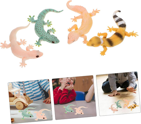 Toyvian 4pcs Simulation Lizard Model - Lizard Figurines Toy for Reptile Habitat Decorations and Educational Props