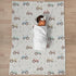 Selgkds Country 60x80inch Pastel Farm Trucks Meadow Baby Blankets for Girls Boys Boho Tractors Ducks Bees Leaves