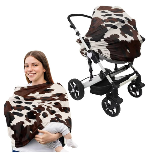 Sarogrorin Cow Print Car Seat Covers Canopy Cover Baby Pillows Cover for Sleeping for Newborn Breastfeeding Pillow
