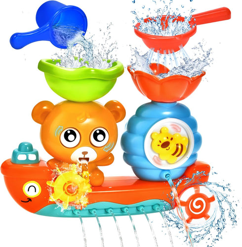 Bath Toys for Toddlers 1-3, Bear Water Tub Toys for Shower Bath Time, Learning Gift for Boys Girls Baby Kids