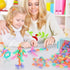 300PCS Interlocking Snowflake Building Block Toy for Kids Ages 3+, Multi-Color Solid Plastic STEM Toy with Carrying Case