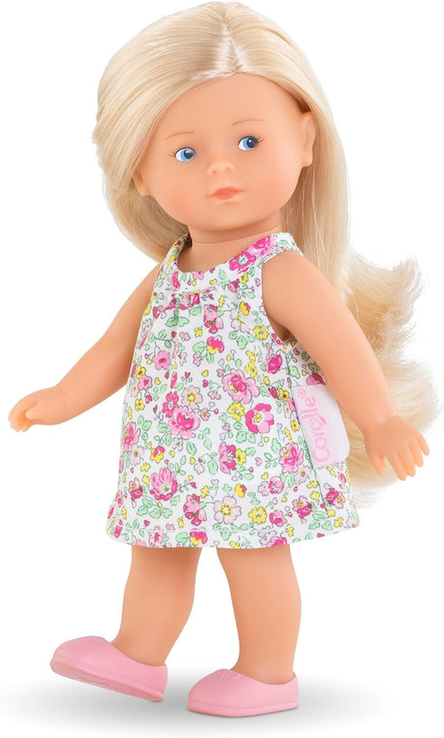 Corolle Mini Corolline Rosy 8" Doll Gift Set with Hair Brush and Extra Outfit for Kids Ages 3 Years and Up