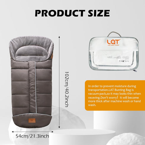 LAT Baby Warm Bunting Bag, Universal Stroller Sleeping Bag, Waterproof Toddler Footmuff
