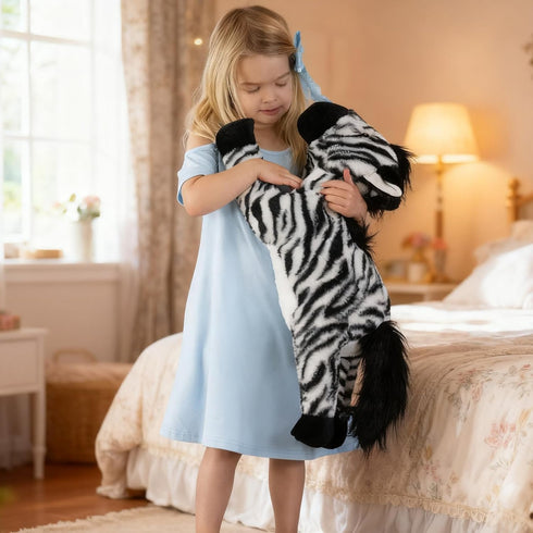 5pcs Set, 25 inch Tezituor Wildlife Zebra Stuffed Animals Realistic Stuffed Zebra with Babies for Boys Girls, Large