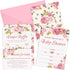 Marspark Set of 25 Pink Floral Baby Shower Invitations, Diaper Raffle Tickets