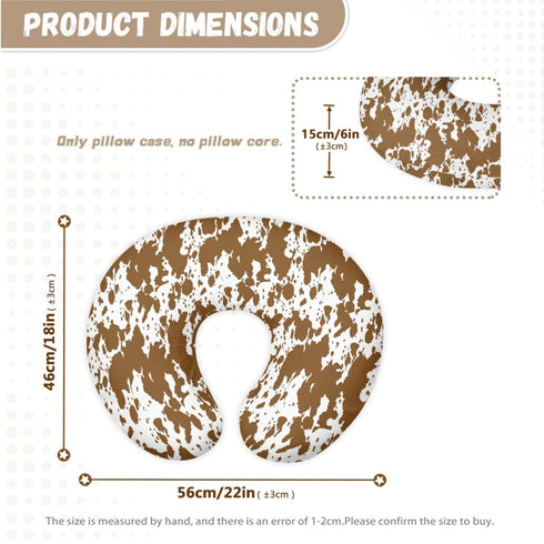GOSTONG 2 Packs Cow Brown Print Nursing Pillow Cover for Baby Girl Boy Removable Cover for Breastfeeding Pillows Fits