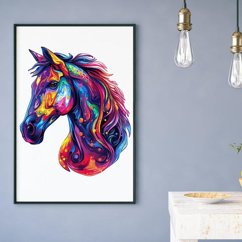 Horse Wooden Jigsaw Puzzles for Adults, 200 Pcs Beautiful Wooden Puzzle with Box, Family Game Birthday Gifts (10.8 *