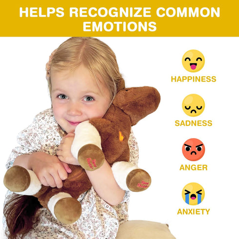 Bene World Haylo The Horse Stuffed Animal, Emotion Management Plush Toy for Kids, Horse & Book Set