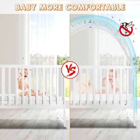 Zkaitoy Crib Tent to Keep Baby from Climbing Out - Crib Net to Keep Baby in - Pop Up Breathable Cribs Cover - Canopy