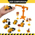 Tnstk 18 Set Construction Cake Topper, PCS Construction Cake Decorations Excavator Tower Crane Cupcake Topper Traffic