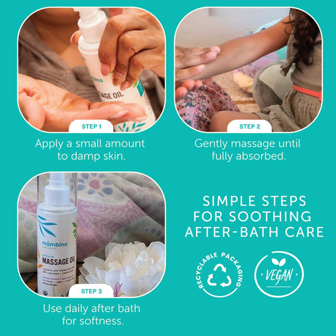 2-Pack 5 oz Mambino Organics Massage Baby Oil Organic, Nourishing with Egyptian Calendula, Chamomile & Lavender Gentle