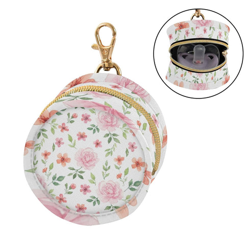 PYBUG Roses Round Pacifier Storage Case, Polyester & TPU Lined with Hook Buckle, Pacifier Container Box for Baby