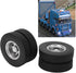 VGEBY 2pcs RC Rear Tires for 1/14 Trailer Truck, Strong Cushioning Performance, 7Mm RC Wheels and Tires